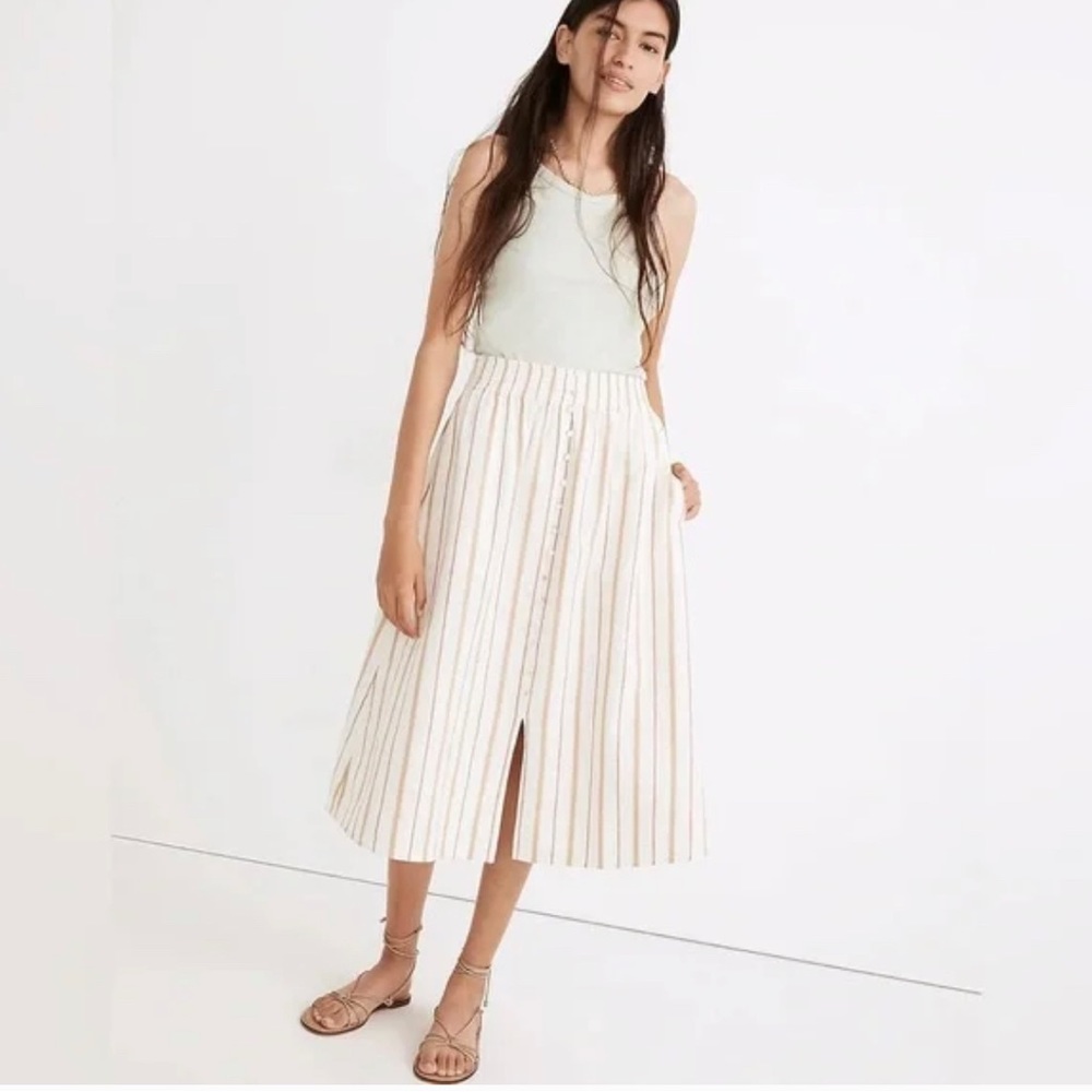 Madewell Linen Cotton Midi Skirt
